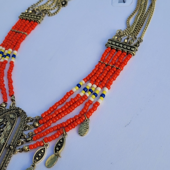 NWT Dollyland Bohemian Beaded Choker - Red - Picture 5 of 7